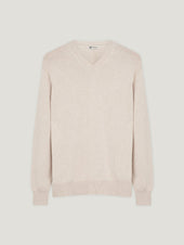 Oat 4 Ply Favourite V Neck Sweater