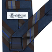 Repp Stripe Silk Tie Hand Rolled