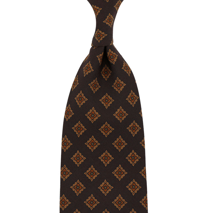 Madder Silk Tie Espresso Hand Rolled
