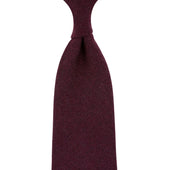 Plain Cashmere Tie - Burgundy - Hand-Rolled