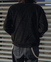 9 Wale Cotton Corduroy Zip-Up Jacket - Black
