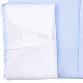 Poplin Semi Spread Shirt White Contrast Collar W Cocktail Cuffs