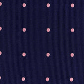 Polka Dot Bespoke Jacquard Silk Tie - Navy / Pink