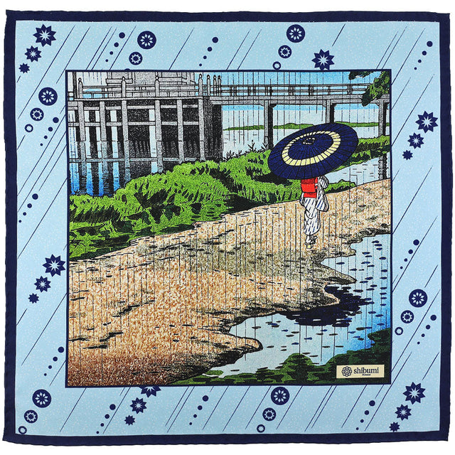 Ukiyo-e Silk Pocket Square - Ukimodo - 40x40cm