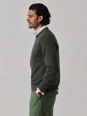 Dark Olive Vintage Dyed Cotton Traveler Sweater