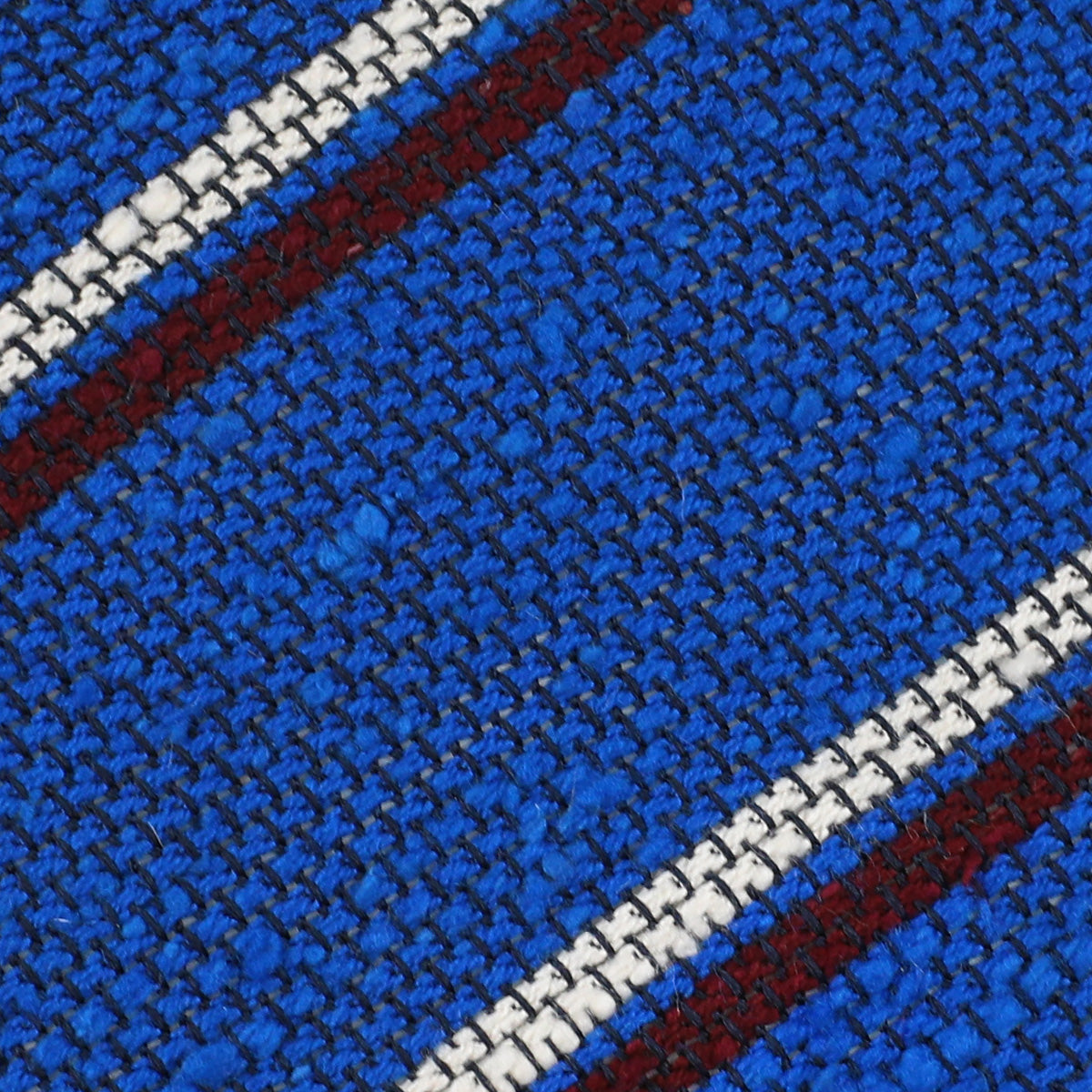 Striped Shantung Grenadine Bespoke Tie Blue White