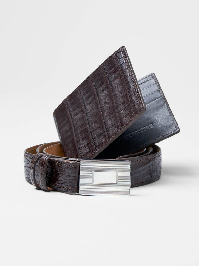 Cigar Genuine Crocodile Belt | Men's Belts | J.McLaughlin