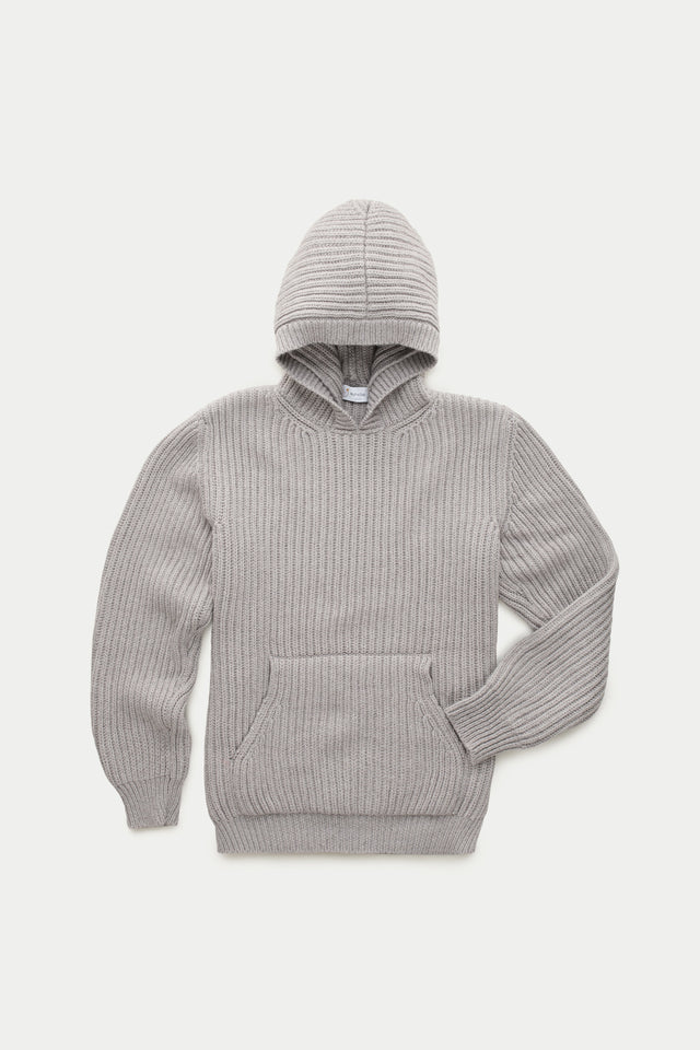 Wool Chunky Pullover Hoodie Sawdust