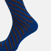 Orange Diagonal Striped Long Socks