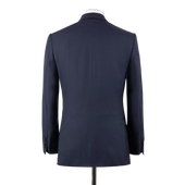 Single Breasted Notch Lapel Suit In Blue Plain Weave