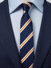 Blue & Orange Tie Multi Stripe
