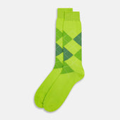 Lime Check Mid Length Socks
