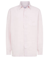 Casual Fit Plain Linen Button Cuff Shirt In Pink