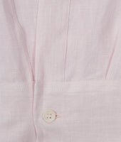 Casual Fit Plain Linen Button Cuff Shirt In Pink