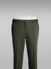 Deep green satin cotton silk sport trousers
