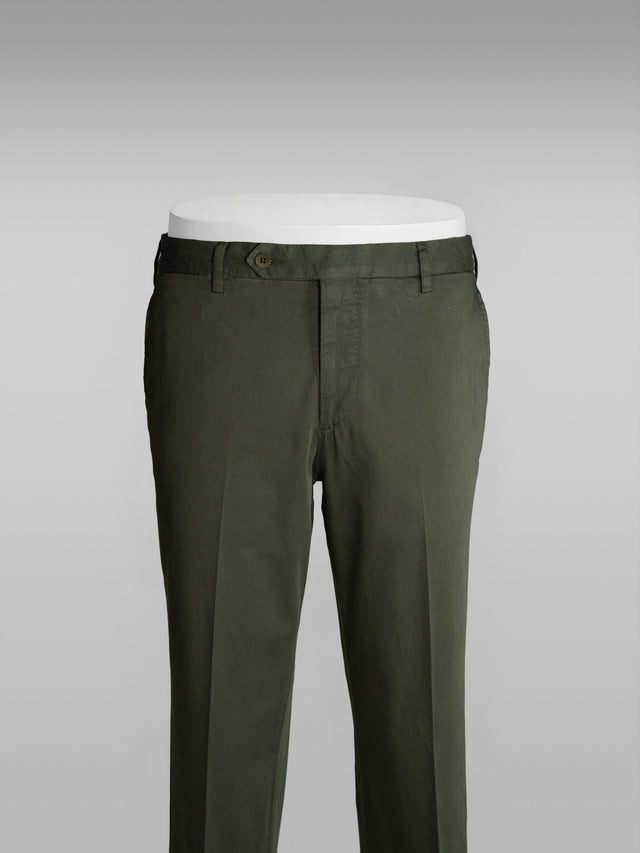 Deep green satin cotton silk sport trousers