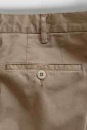 Tan satin cotton silk sport trousers
