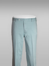 Azure satin cotton silk sport trousers