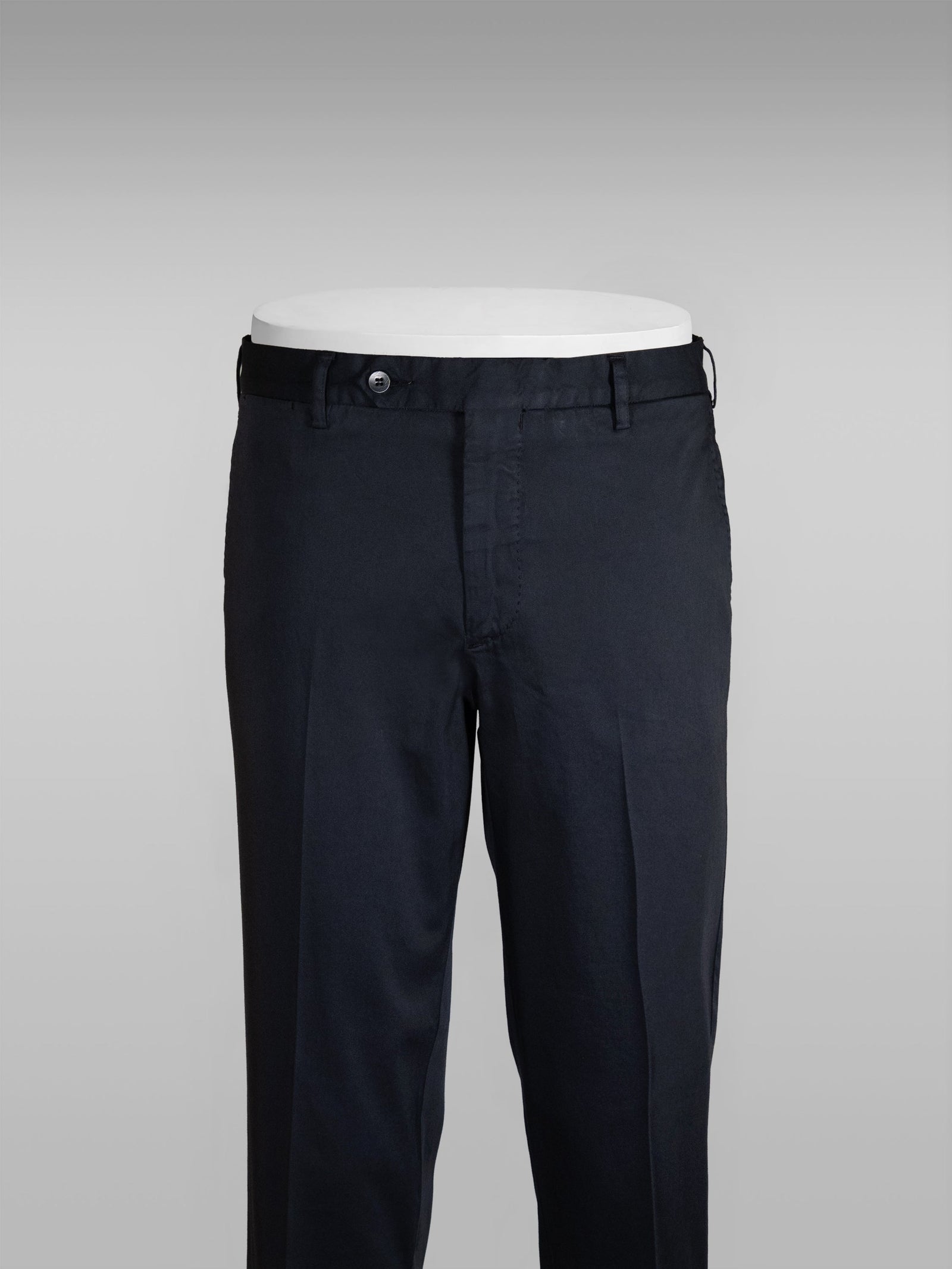 Dark Blue Satin Cotton Silk Sport Trousers
