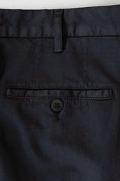 Dark Blue Satin Cotton Silk Sport Trousers