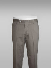 Taupe satin cotton silk sport trousers
