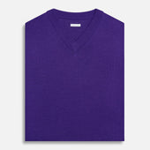 Purple Fine Merino V Neck Vest