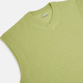 Melon Green Fine Merino V Neck Vest