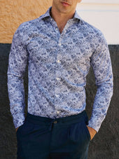 Blue & White Floral Shirt