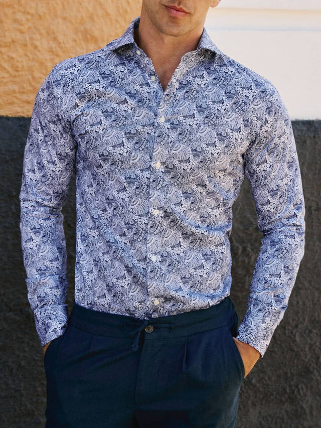 Blue & White Floral Shirt