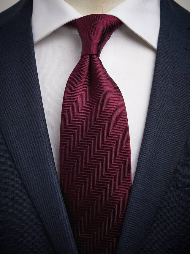 Burgundy Tie Herringbone