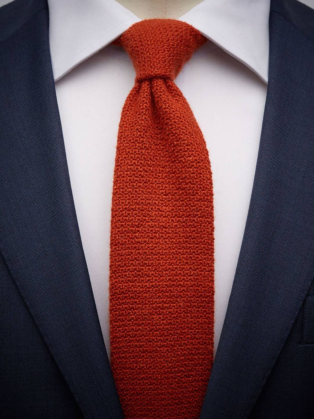 Orange Knitted Cashmere Tie