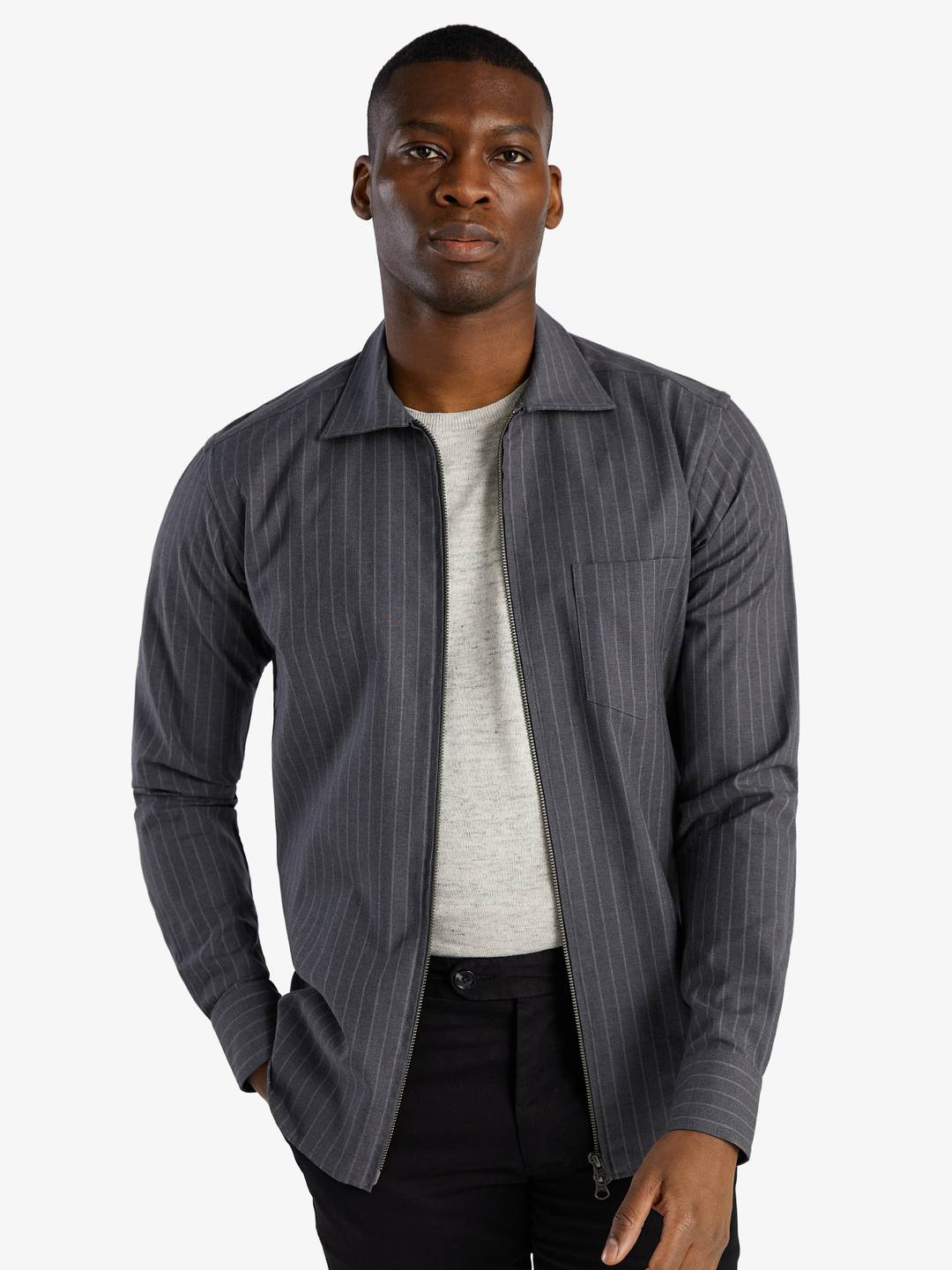 Striped Zipper Shirt