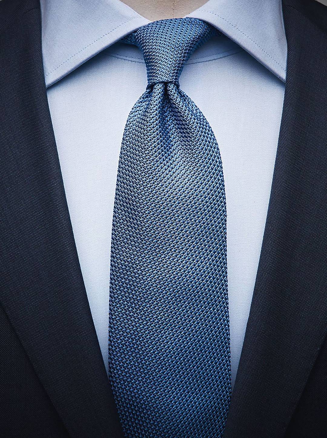 Mid Blue Grenadine Tie
