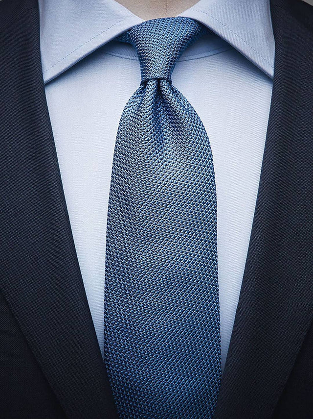 Mid Blue Grenadine Tie