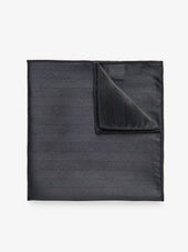 Black Pocket Square Herringbone