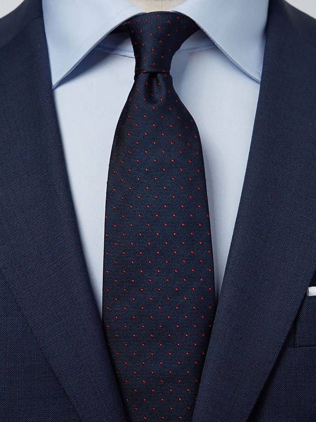 Blue & Red Dot Tie