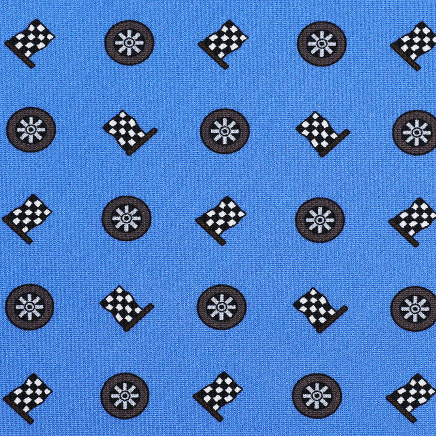 Racing Motif Printed Silk Bespoke Tie