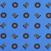 Racing Motif Printed Silk Bespoke Tie - Sky Blue