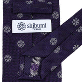 Shibumi Flower Fina Grenadine Silk Tie Purple