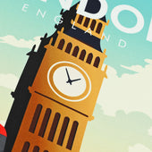 London Travel Poster Silk Pocket Square 40x40cm