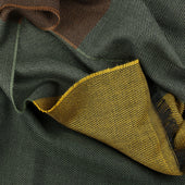 Striped Wool Scarf Green Brown