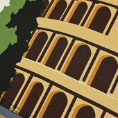 Roma Travel Poster Silk Pocket Square 40x40cm