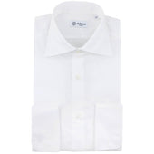 Twill Semi Spread Shirt - White - French Cuffs