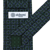 Chain Printed Silk Tie Madder Green Hand Rolled
