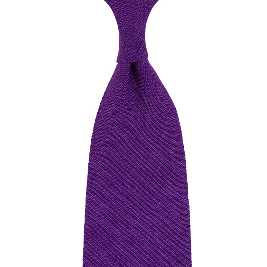 Japanese Ramie Tie Purple Hand Rolled