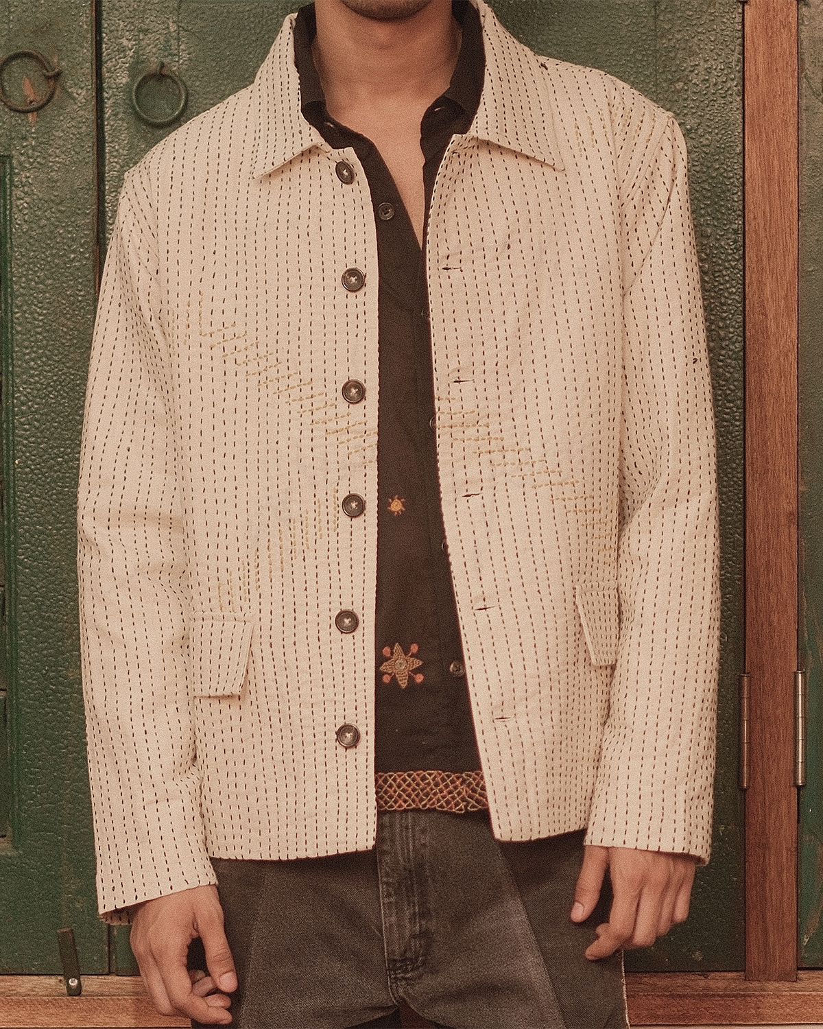 Kantha Cropped Jacket