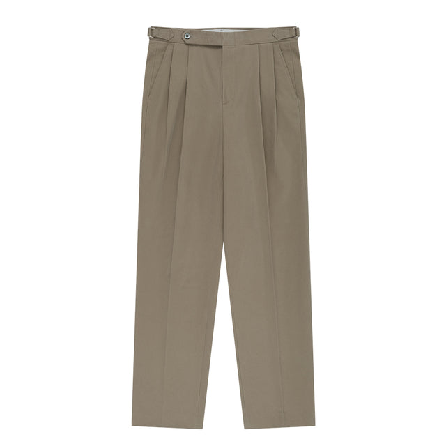 Essential Gaberdine Heavy Double-Pleated relaxed Chino (Beige)