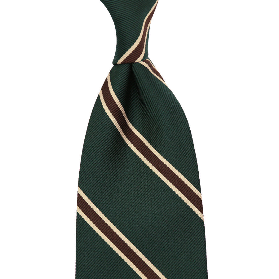 Repp Stripe Silk Tie Hand Rolled