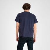 6.5oz Loopwheel Crew Neck T-Shirt with longer body - Navy
