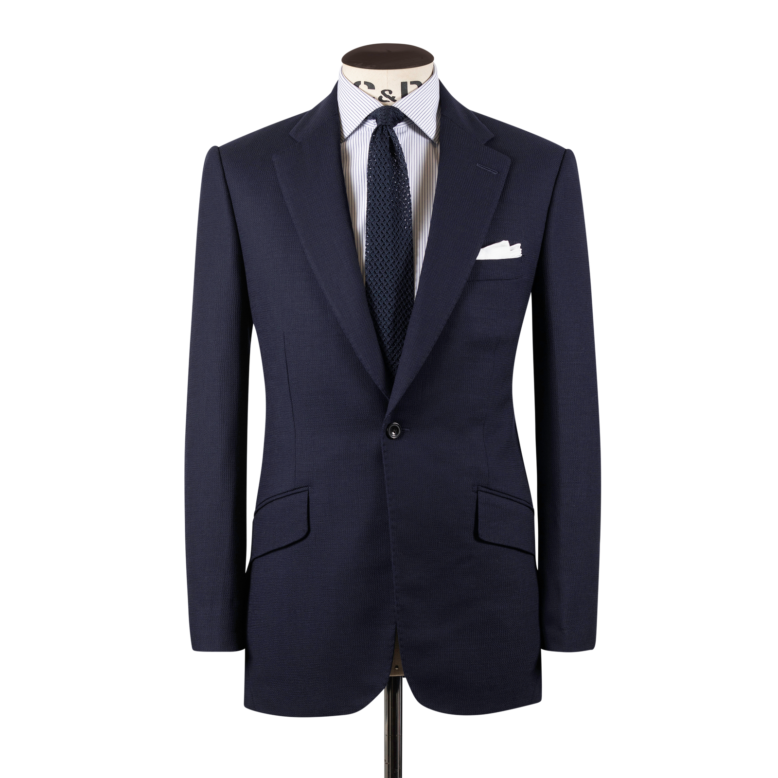 Classic Notch Lapel Jacket In Hopsack Wool
